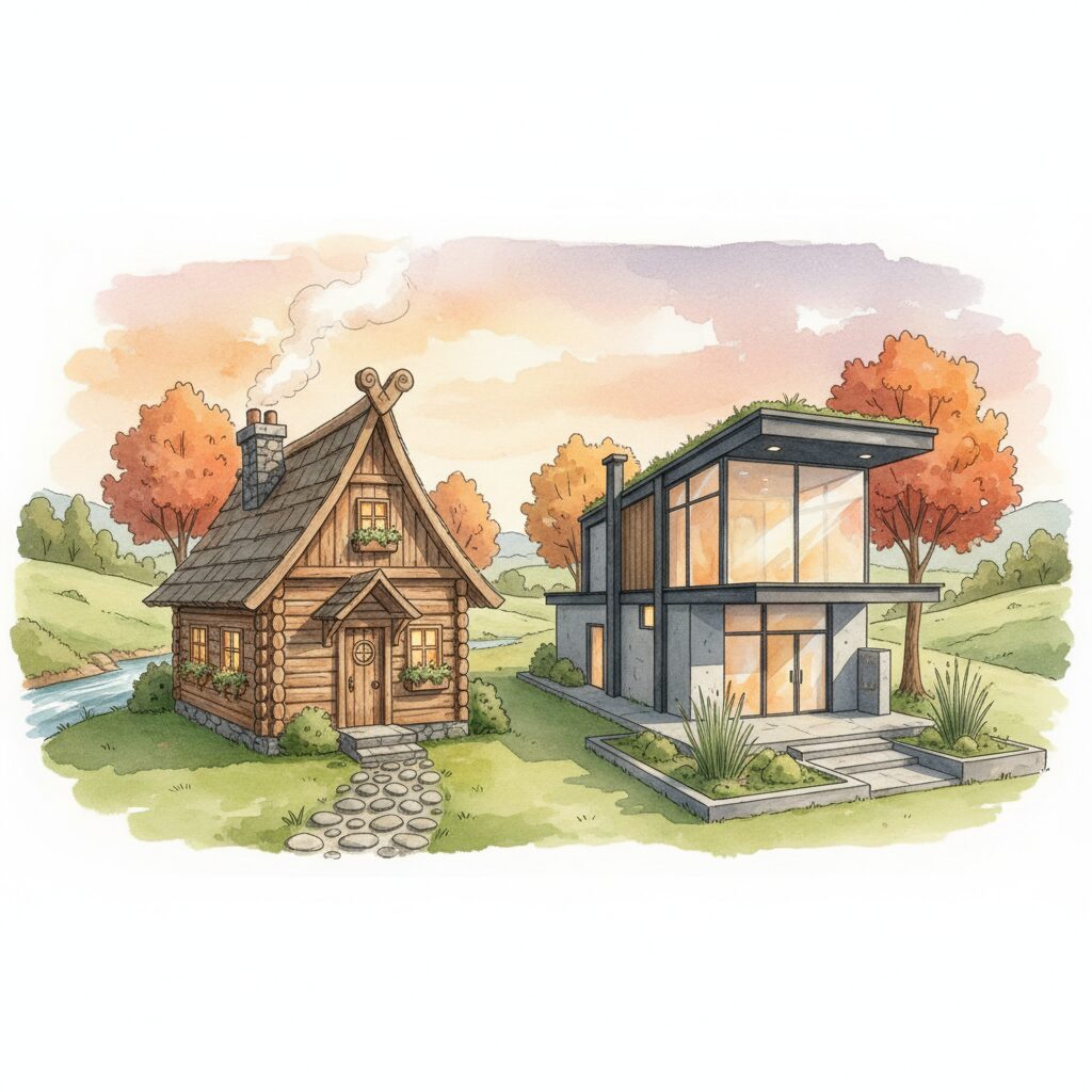 工務店とハウスメーカーの違いイラスト