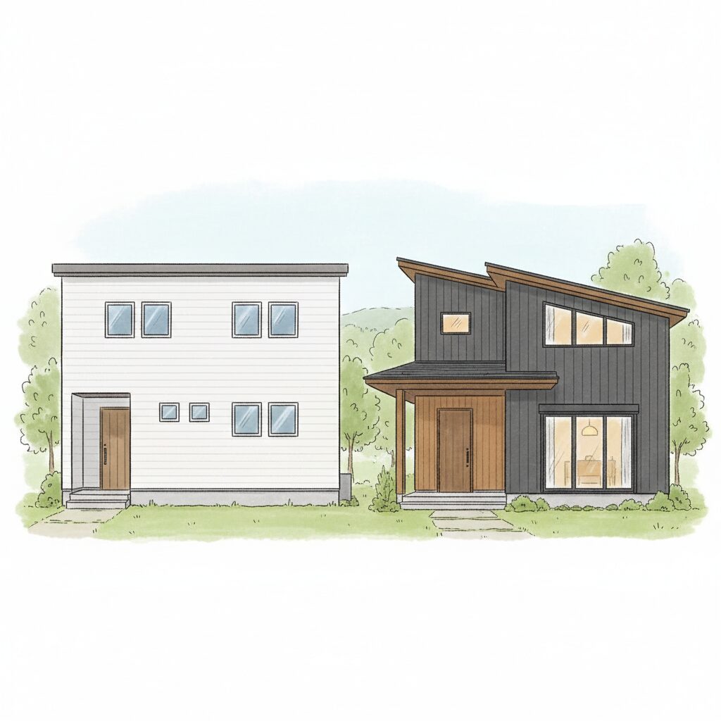 建売住宅と注文住宅の外観比較