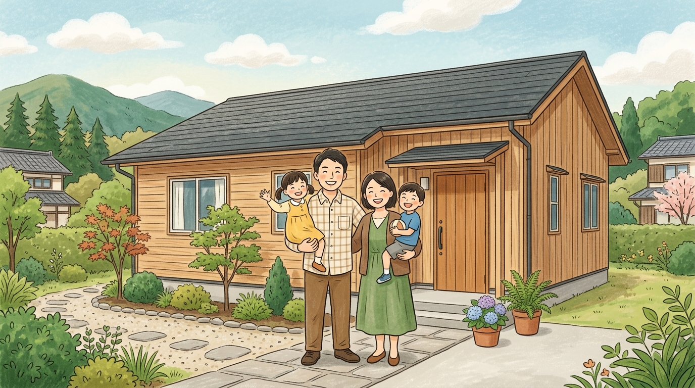 三重県で注文住宅を建てて安心する家族
