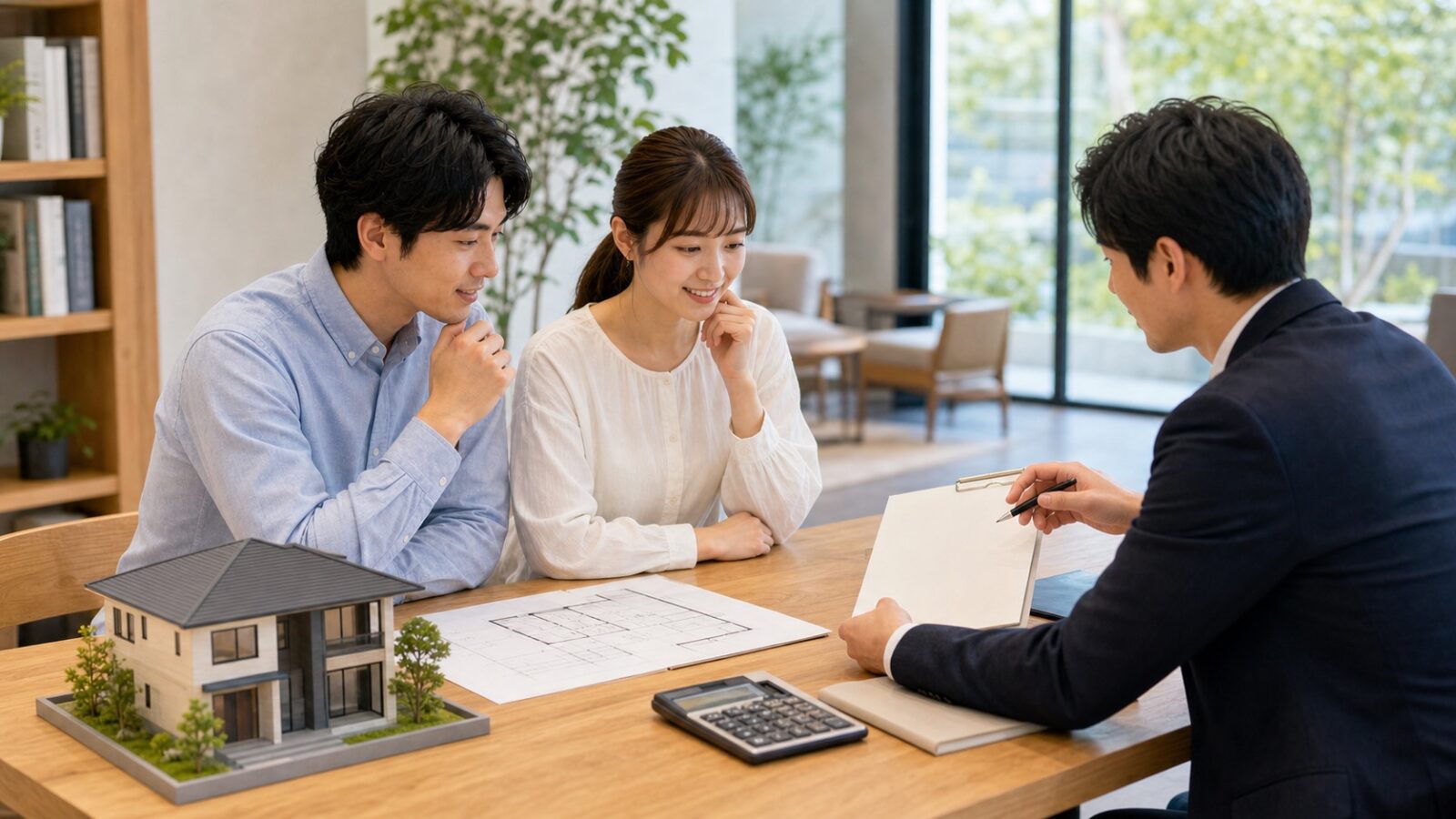 三重県の注文住宅で住宅ローンと返済計画を相談する様子