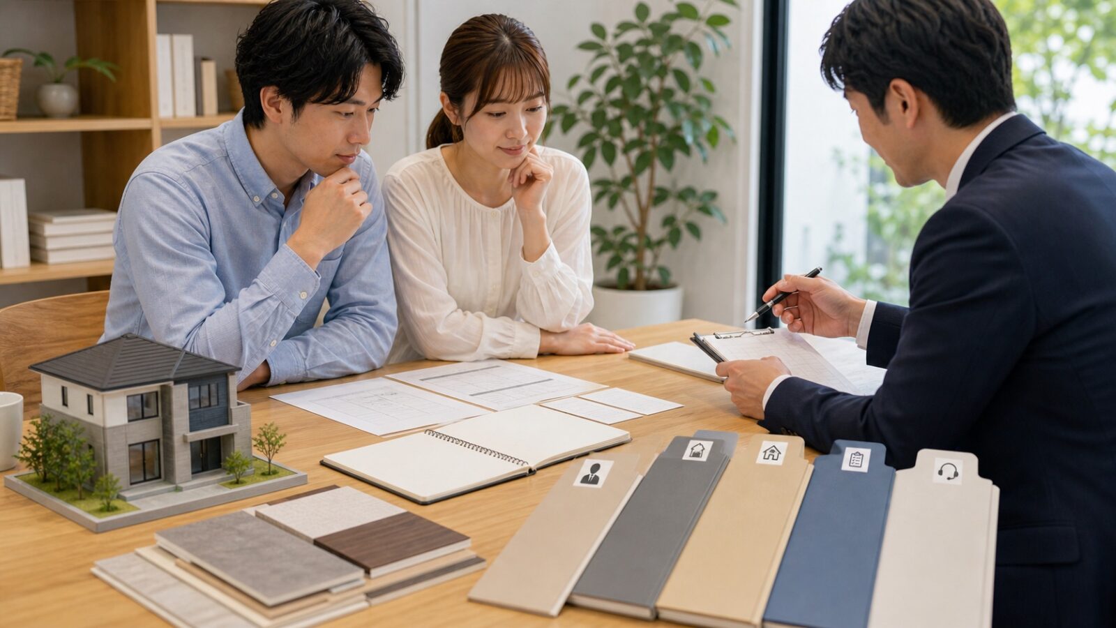 三重県のハウスメーカー選びで営業担当や連絡体制を確認する様子