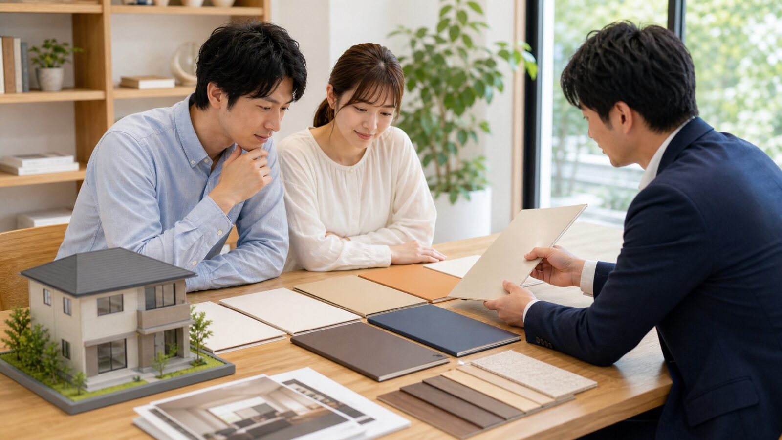 三重県のおすすめ工務店とハウスメーカーを比較相談する様子